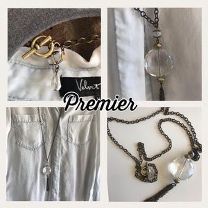Premier Design Antique Gold Tassle Long Necklace